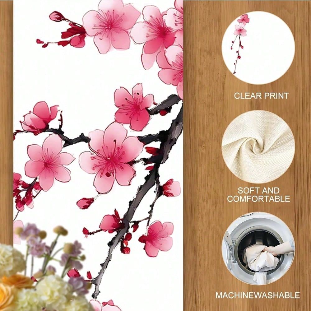 Christmas Table Runner - Cherry Blossom Table Runner And Placemats