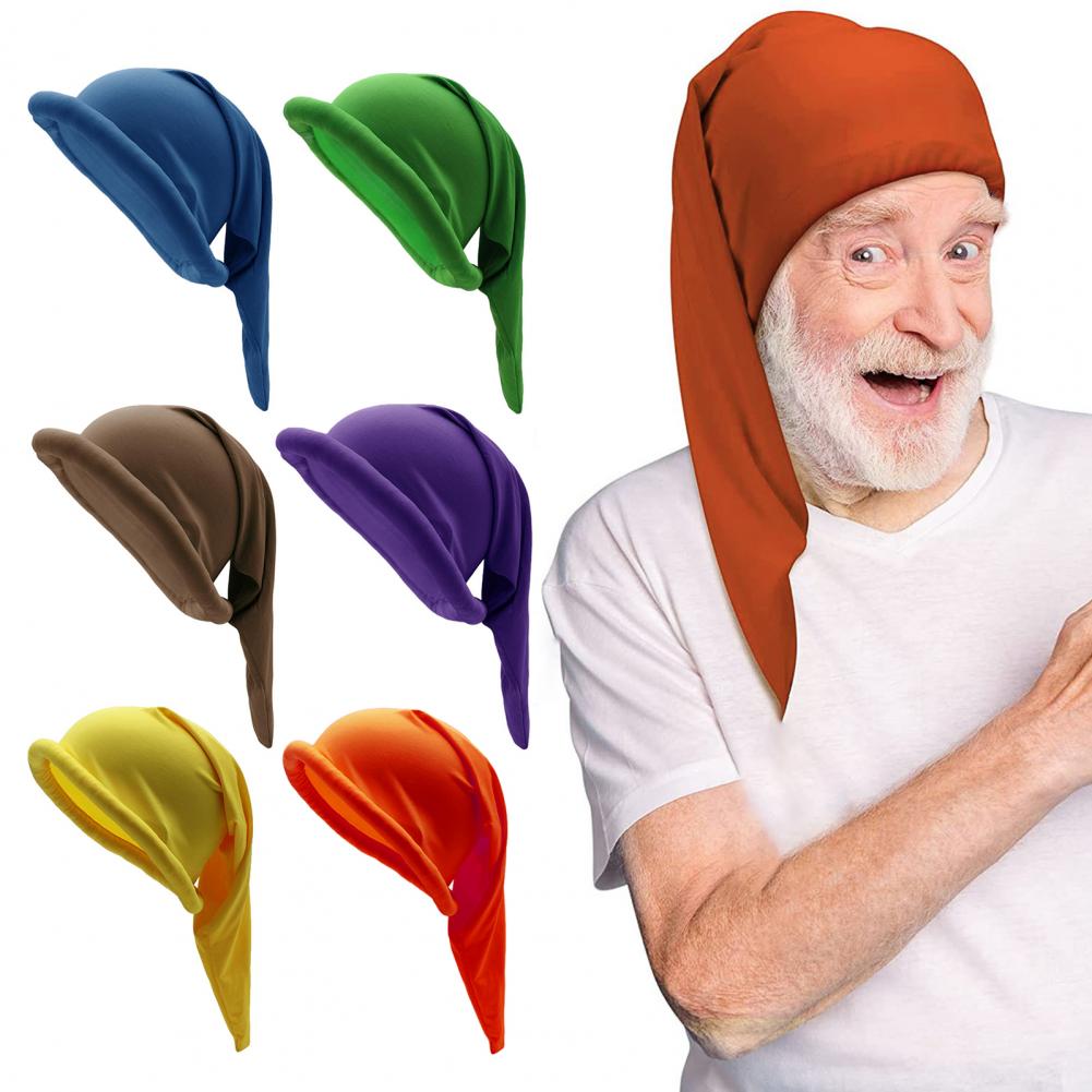 Elf Costume Christmas - Dwarf Hat Caps Xmas Solid Color