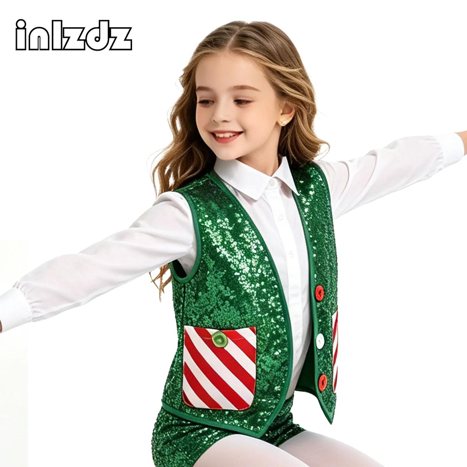 Elf Costume Christmas - Boys Sequins Christmas Santa Claus Elf