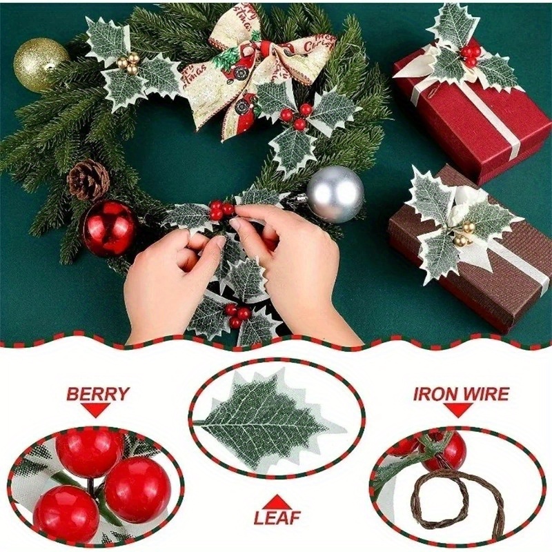 10 Pcs Artificial Holly Berrie - Christmas Wreath Fake incelemesi ve fiyatı