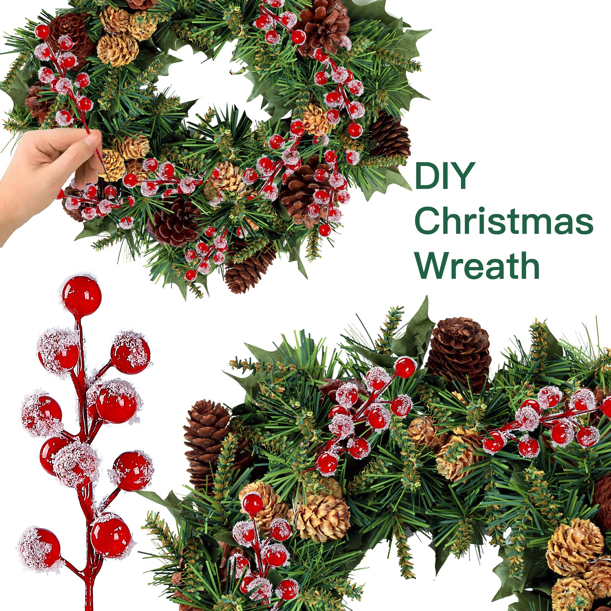 Christmas Red Berry Pine Needl - Christmas Wreath Fake incelemesi ve fiyatı