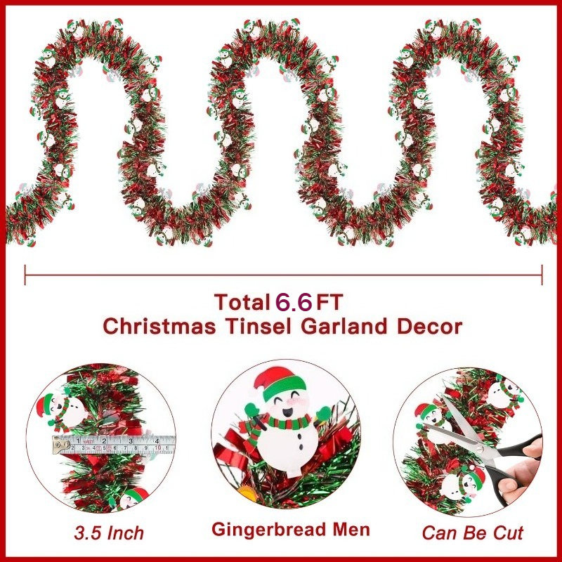 2M Red Green Christmas Tinsel  - Tinsel Garland Decoration incelemesi ve fiyatı