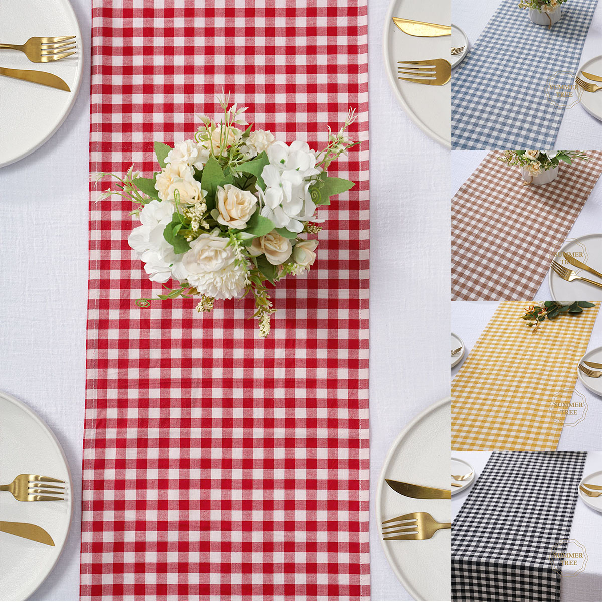 Rustic Plaid Cotton Table Runn - Christmas Throw Blanket incelemesi ve fiyatı