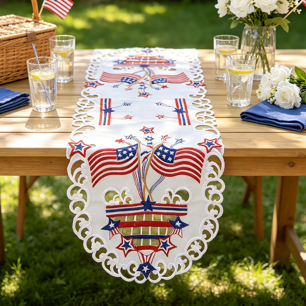 USA Independence Day Flag Embr - Christmas Table Runner incelemesi ve fiyatı