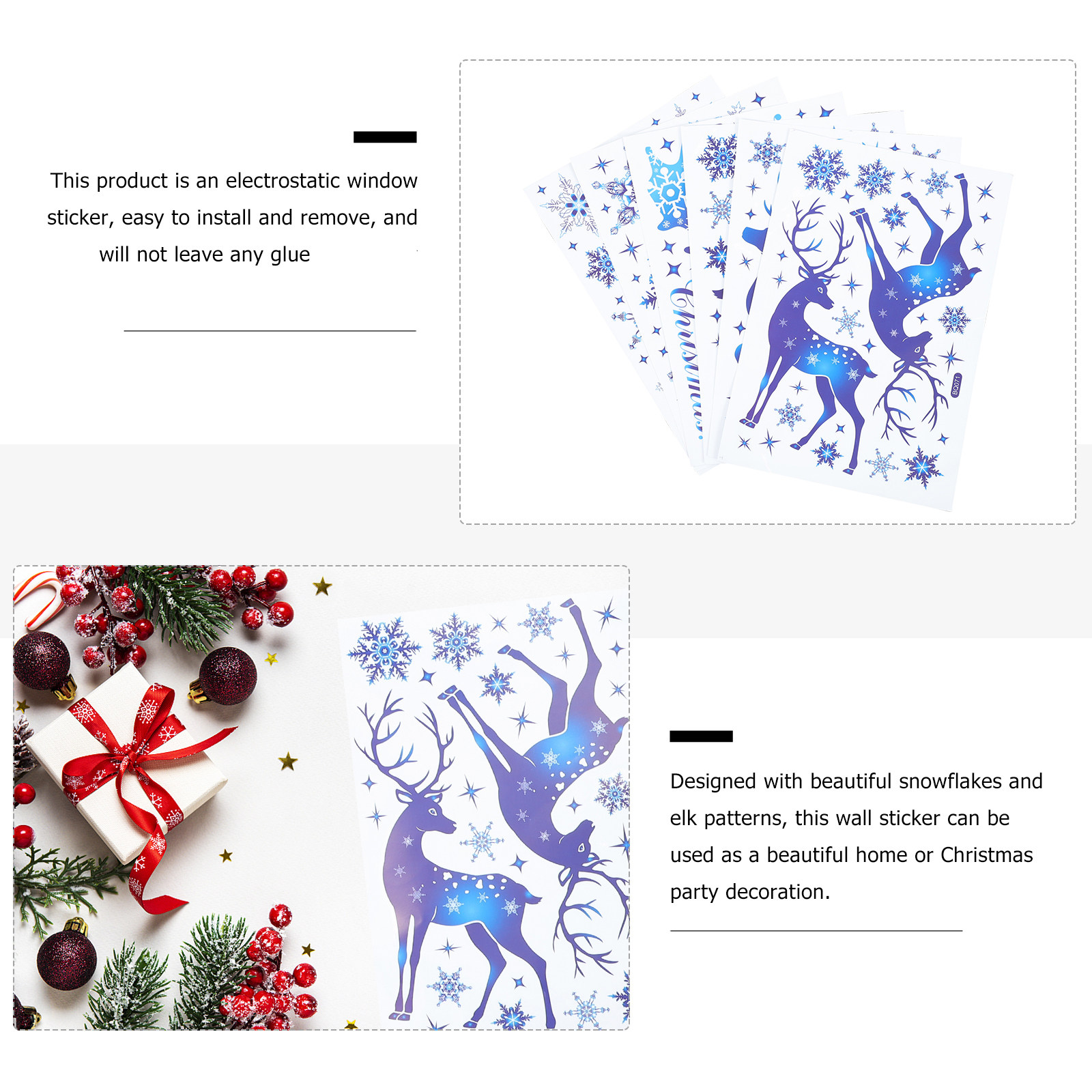 6 Sheets Snow Flake Window Dec - Snowflake Window Decal incelemesi ve fiyatı