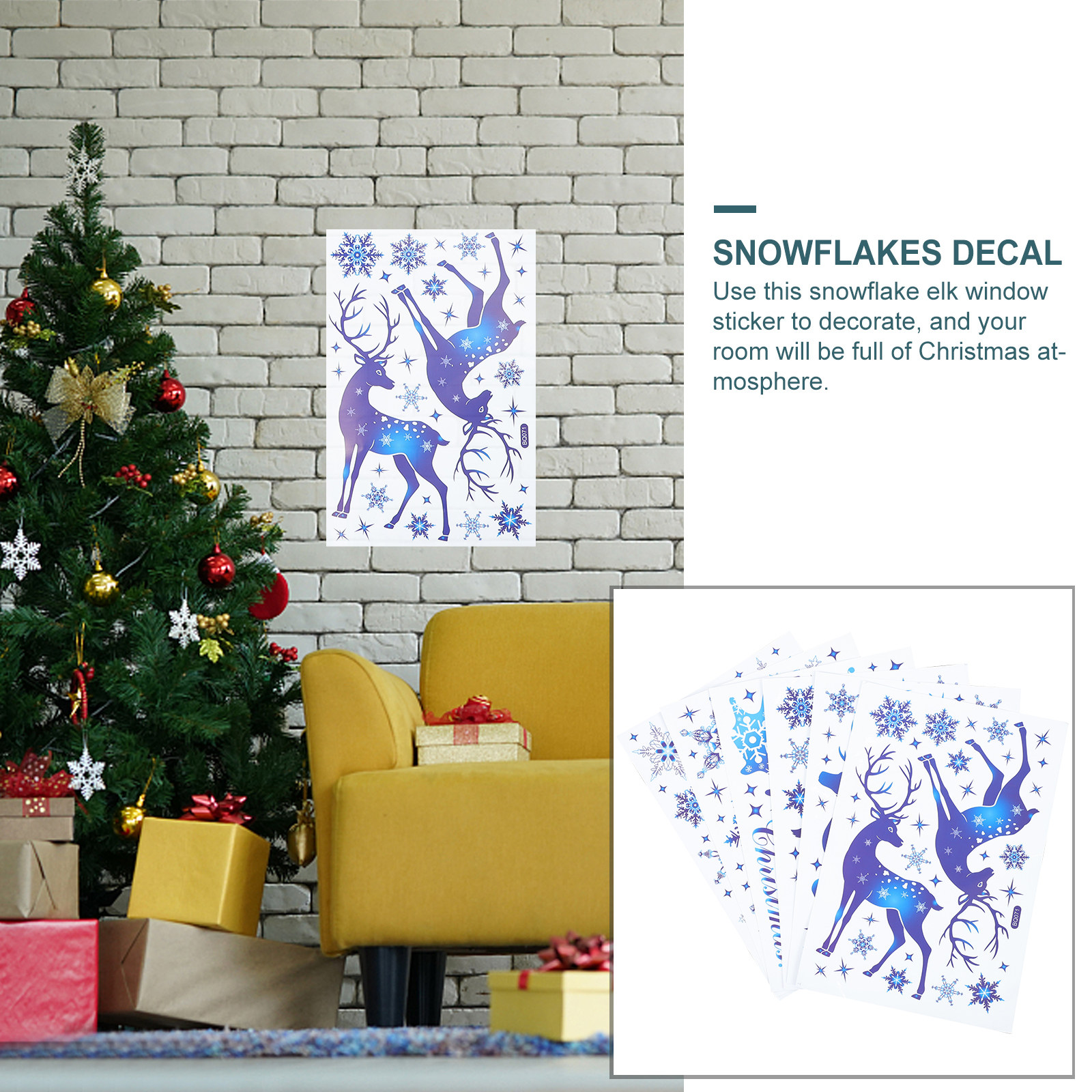 6 Sheets Snow Flake Window Dec - Snowflake Window Decal incelemesi ve fiyatı