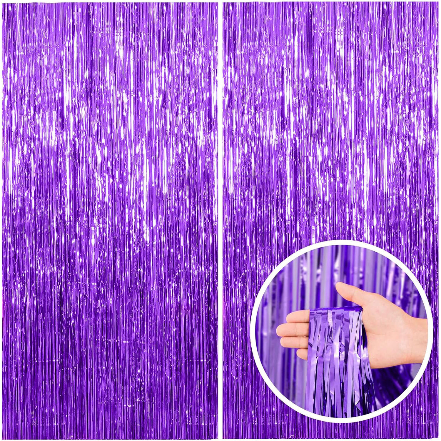 2 Pcs Purple Backdrop Tinsel S - Tinsel Garland Decoration incelemesi ve fiyatı