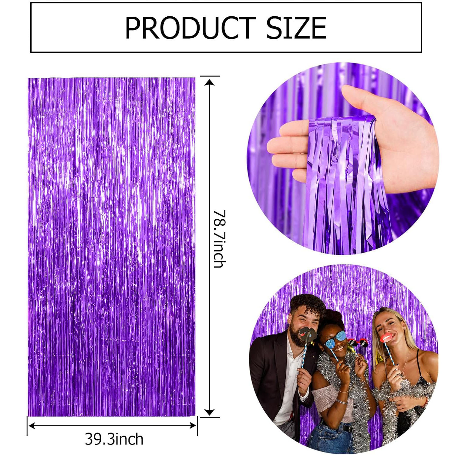 2 Pcs Purple Backdrop Tinsel S - Tinsel Garland Decoration incelemesi ve fiyatı