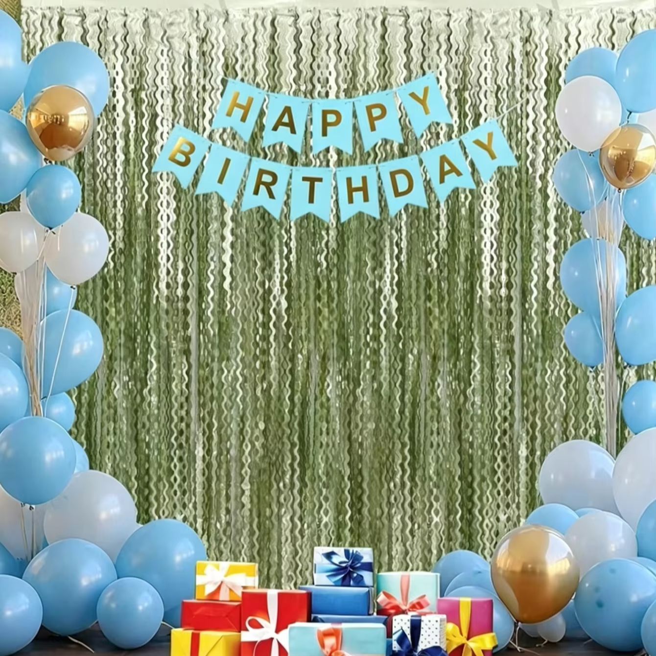 2PCS Sage Green Wavy Foil Frin - Tinsel Garland Decoration incelemesi ve fiyatı